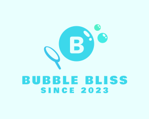 Bubbles Magnifying Glass logo design