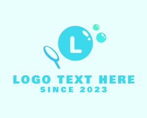 Round - Bubbles Magnifying Glass logo design