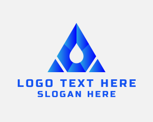 Water Station - Triangle Water Droplet logo design