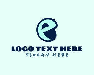 Search - Face Emoji Letter E logo design