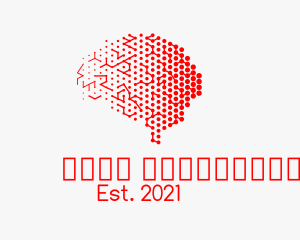 Modern - Red Digital Brain logo design