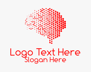 Red Digital Brain  Logo