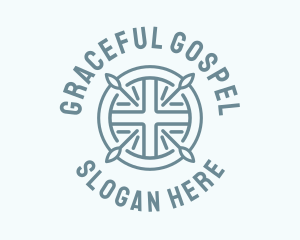 Gospel - Cross Spear Emblem logo design