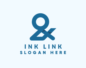 Ligature - Blue Ampersand Lettering logo design