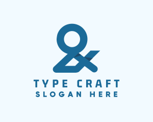 Type - Blue Ampersand Lettering logo design