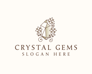 Floral Gemstone Crystal logo design