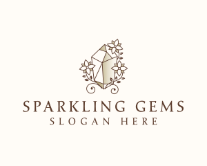Floral Gemstone Crystal logo design