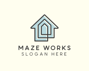 Maze - House Maze Line logo design