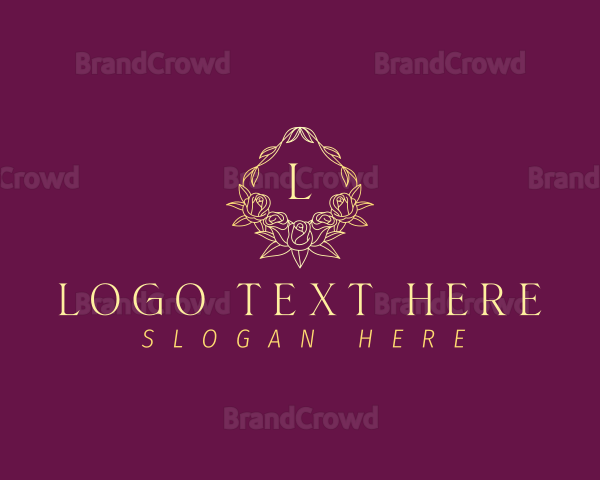 Rose Flower Wreath Logo