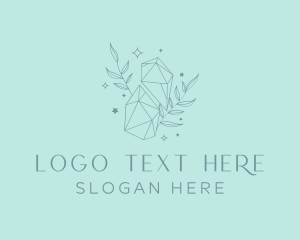 Mining - Elegant Crystal Leaves logo design