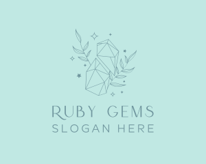 Ruby - Elegant Crystal Leaves logo design