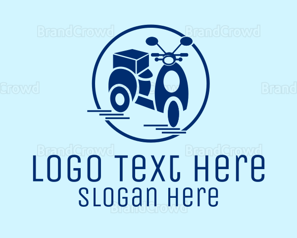 Blue Delivery Scooter Logo