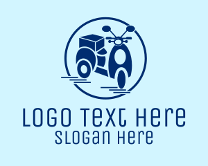 Deliveryman - Blue Delivery Scooter logo design