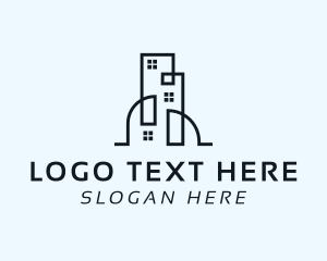 Linear - City Tower Building logo design