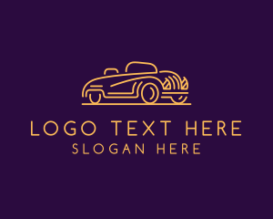 Transport System - Minimalist Golden Car logo design