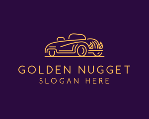 Minimalist Golden Car logo design