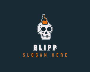 Pub - Beer Brewery Skull logo design