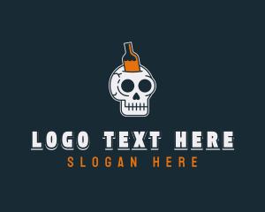 Liquor - Beer Brewery Skull logo design