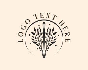 Thread - Wreath Sewing Needle logo design