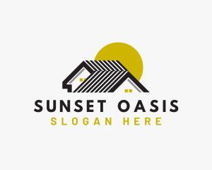 House Roof Sun logo design