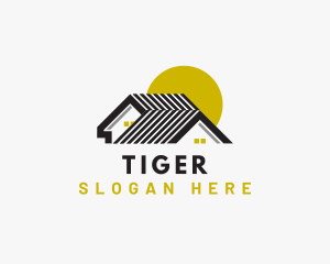 Subdivision - House Roof Sun logo design