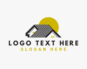 Sun - House Roof Sun logo design