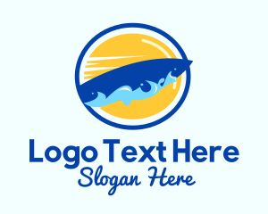 Travel - Surfing Waves Badge logo design