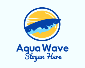 Surfing Waves Badge logo design