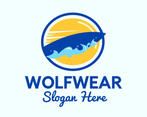 Tourism - Surfing Waves Badge logo design