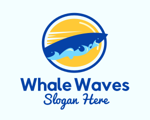 Surfing Waves Badge logo design