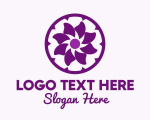 Purple And Pink - Purple Flower Sun logo design