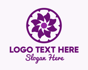 Green And Purple - Purple Flower Sun logo design