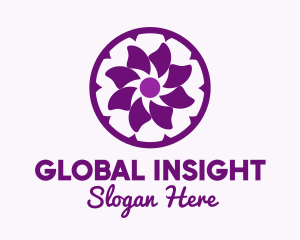Purple Flower Sun Logo