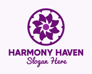 Flower Shop - Purple Flower Sun logo design