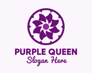 Purple Flower Sun logo design