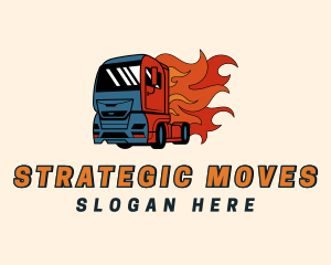 Flame Freight Truck logo design