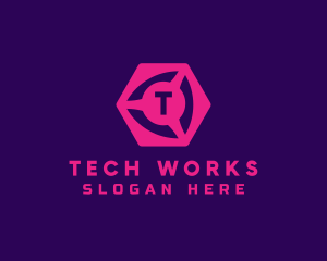 Geometric Cube Tech logo design