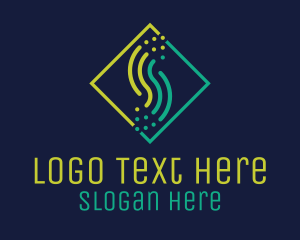 Call Center - Tech Wave Letter S logo design