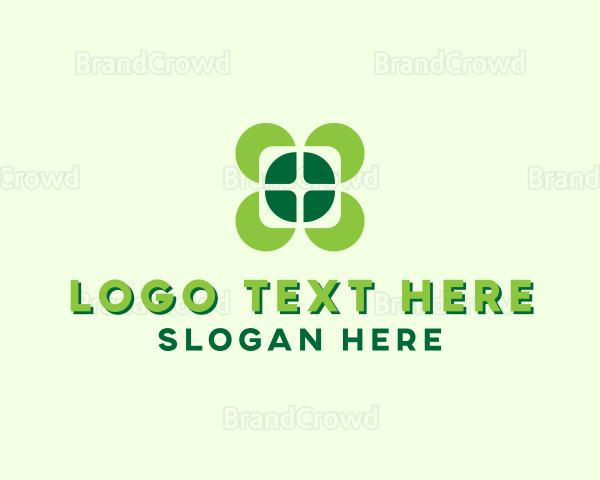 Lucky Four Leaf Clover Logo