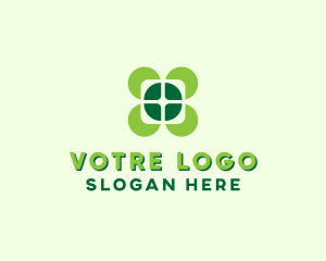 Lucky Four Leaf Clover Logo