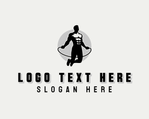 Bodybuilder - Jump Rope Fitness logo design