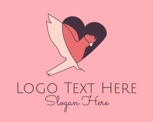 Engagement - Cockatoo Bird Heart logo design