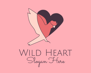 Cockatoo Bird Heart  logo design