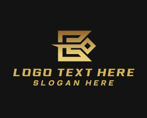 Online - Metallic Tech Gamer Letter E logo design
