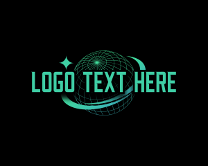 Universe - Y2K Futuristic Planet logo design