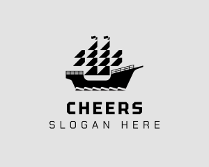 Viking Pirate Ship Logo