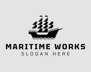 Viking Pirate Ship logo design