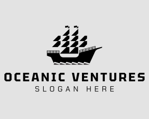 Viking Pirate Ship logo design