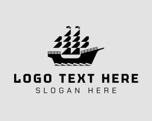 Viking Pirate Ship Logo