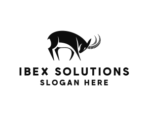 Alpine Ibex Wild Animal logo design